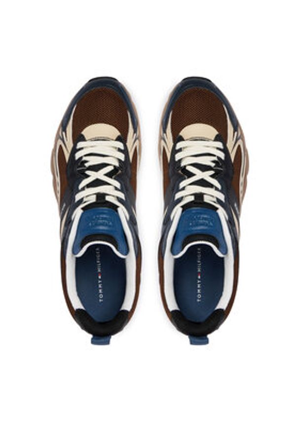 TOMMY HILFIGER - Tommy Hilfiger Sneakersy Outdoor Sneaker Tech Mix FM0FM05843 Brązowy. Kolor: brązowy. Materiał: skóra. Sport: outdoor