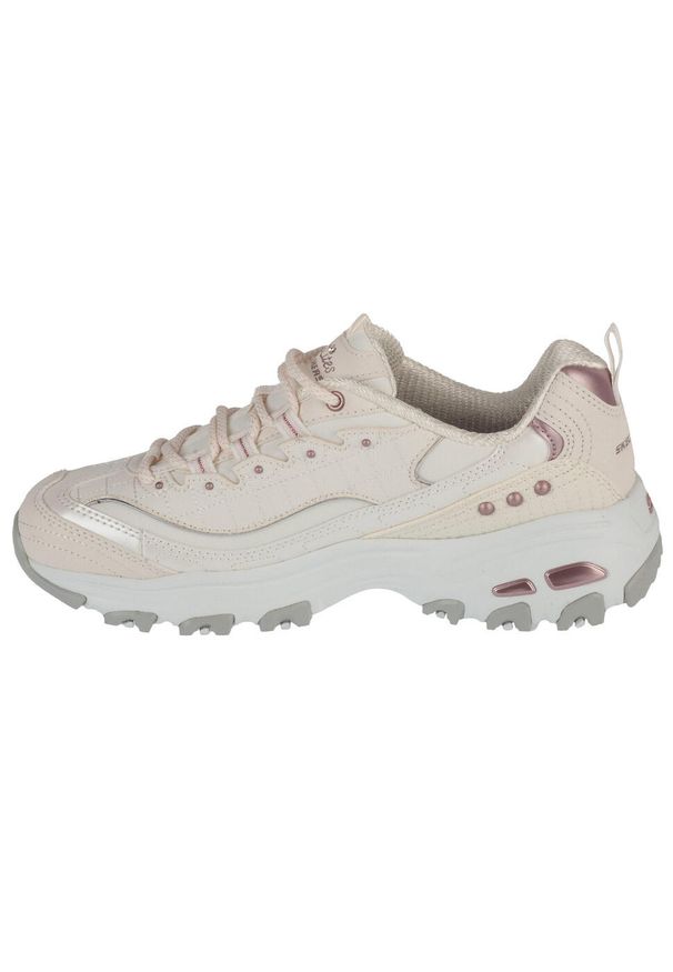 skechers - Buty sportowe Sneakersy damskie, D'Lites Ladies Night. Kolor: biały. Materiał: materiał, syntetyk. Sport: turystyka piesza