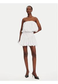 BARDOT Spódnica mini Lissett Poplin 59796SB Biały Regular Fit. Kolor: biały. Materiał: bawełna