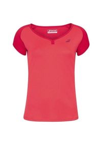 Koszulka tenisowa damska z krótkim rekawem Babolat Cap Sleeve Top. Kolor: różowy, wielokolorowy, czerwony. Długość: krótkie. Sport: tenis