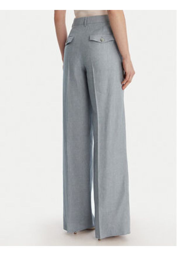 Marella Spodnie materiałowe Odino 2613131121 Błękitny Straight Fit. Kolor: niebieski. Materiał: len