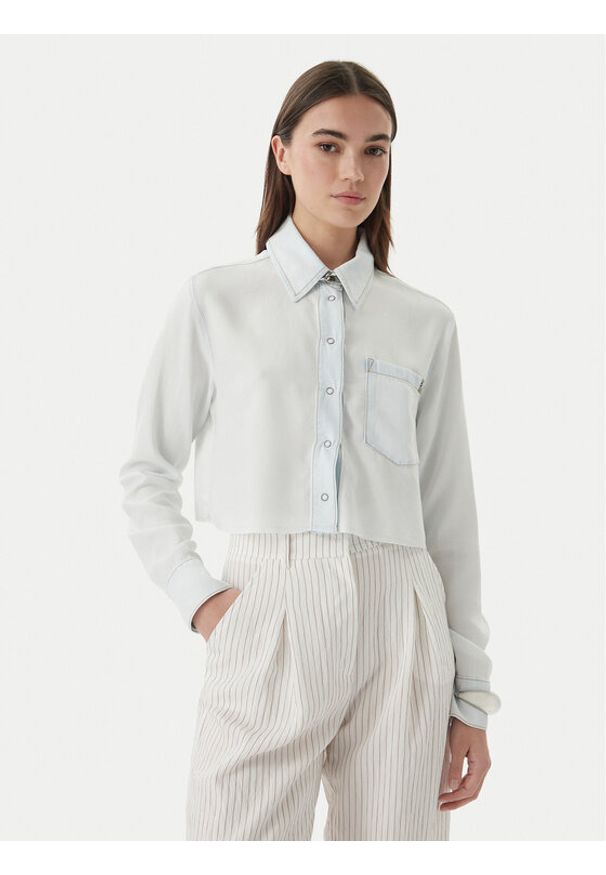 Patrizia Pepe Koszula 2C1665/D9A0-CB20 Niebieski jasny Regular Fit. Kolor: niebieski. Materiał: lyocell