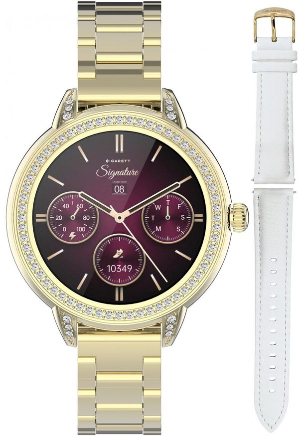 GARETT - Smartwatch Garett Smartwatch damski Garett 5904238485095 złoty bransoleta. Rodzaj zegarka: smartwatch. Kolor: złoty
