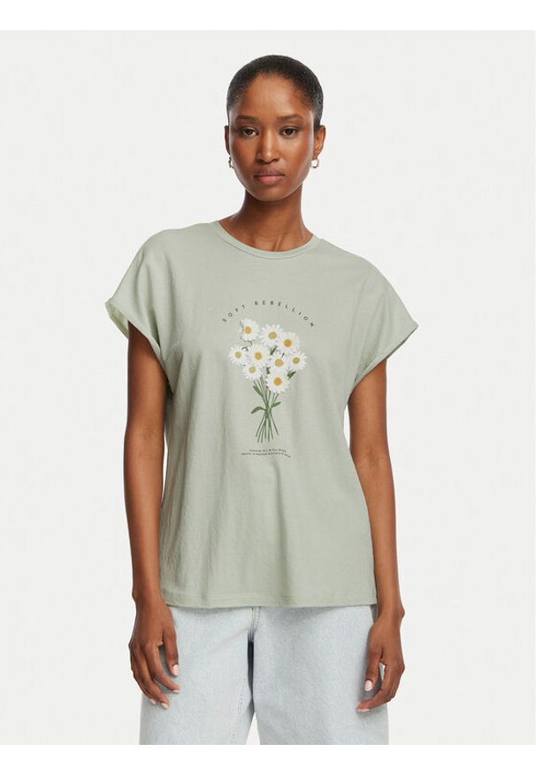 only - ONLY T-Shirt Jany 15372108 Zielony jasny Regular Fit. Kolor: zielony. Materiał: syntetyk