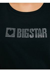 Big-Star - Koszulka damska z logo BIG STAR z cyrkonii czarna Avra 906. Kolor: czarny #5