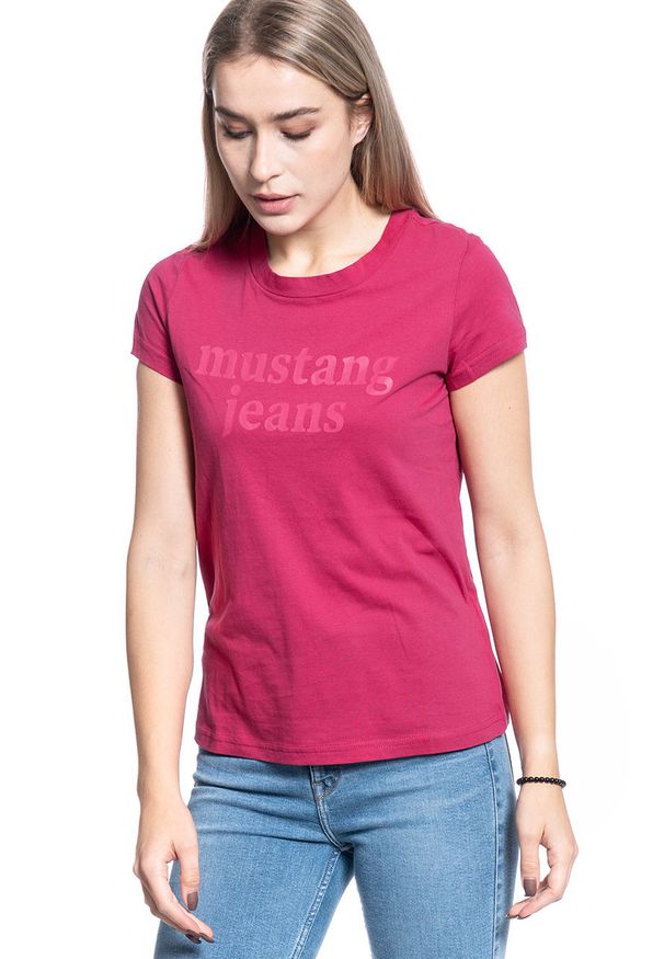 Mustang - DAMSKI T-SHIRT MUSTANG Alexia C Print 1010734 8354. Wzór: nadruk