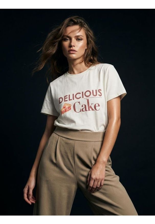 Sinsay - Spodnie wide leg - brązowy. Kolor: brązowy