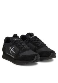Calvin Klein Jeans Sneakersy Runner Sock Laceup Ny-Lth Wn YW0YW00840 Czarny. Kolor: czarny. Materiał: materiał