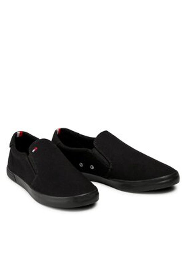 TOMMY HILFIGER - Tommy Hilfiger Tenisówki Iconic Slip On FM0FM00597 Czarny. Zapięcie: bez zapięcia. Kolor: czarny. Materiał: materiał