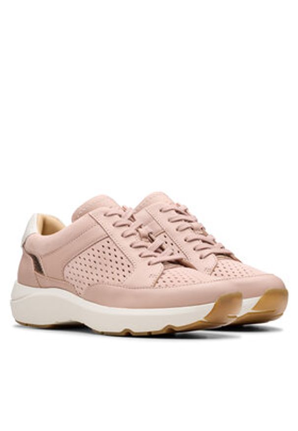 Clarks Sneakersy Tivoli Walk 26181465 Różowy. Kolor: różowy. Materiał: skóra