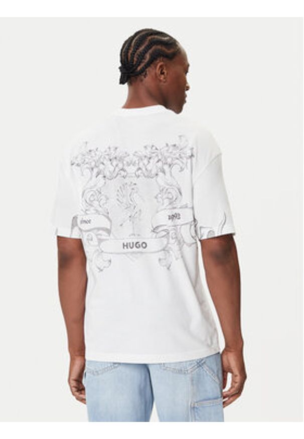 Hugo - HUGO T-Shirt Duarms 50542817 Biały Oversize. Kolor: biały. Materiał: bawełna