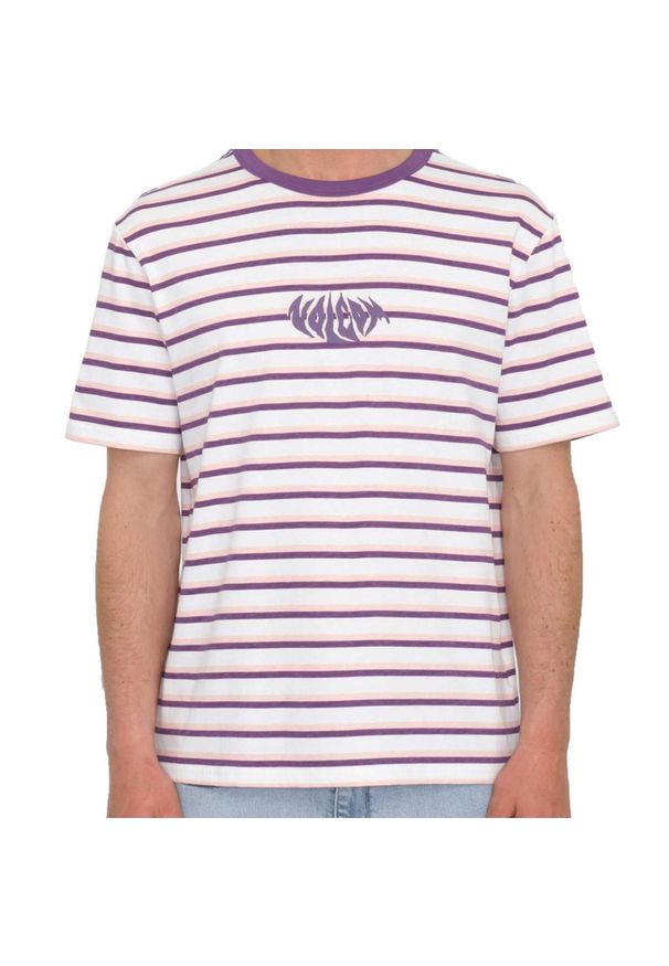 Koszulka sportowa męska Volcom Rayeah Stripes. Kolor: biały. Materiał: bawełna