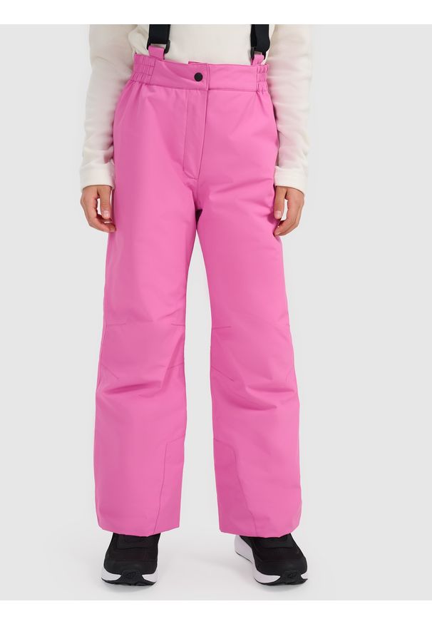 4f - 4F Spodnie narciarskie membrana 5000 dziewczęce - różowe 158 (12-13 lat). Kolor: różowy. Materiał: poliester, materiał. Wzór: gładki. Sezon: lato. Sport: narciarstwo