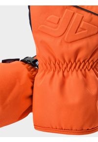 4f - Rękawice narciarskie Thinsulate męskie - pomarańczowe. Kolor: pomarańczowy. Materiał: syntetyk, materiał. Technologia: Thinsulate. Sport: narciarstwo