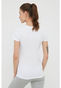 Emporio Armani Underwear t-shirt damski kolor biały. Kolor: biały. Materiał: bawełna. Długość rękawa: krótki rękaw. Długość: krótkie. Wzór: nadruk #3