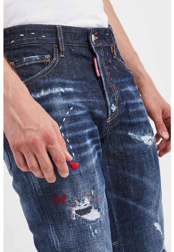Jeansy męskie Sailor Jean DSQUARED2. Wzór: nadruk