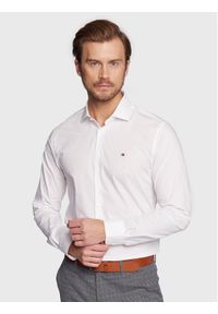 TOMMY HILFIGER - Tommy Hilfiger Koszula MW0MW25040 Biały Slim Fit. Kolor: biały. Materiał: bawełna