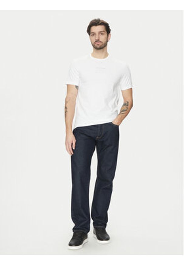 Calvin Klein T-Shirt Editorial Logo K10K114172 Biały Regular Fit. Kolor: biały. Materiał: bawełna