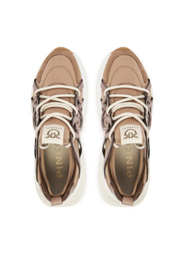 Pinko - PINKO Sneakersy Ariel 01 SS0023T040 Brązowy. Kolor: brązowy. Materiał: materiał