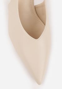 Born2be - Beżowe Szpilki VICES z Odkrytą Piętą i Wycięciem w Kształcie Litery V Natinawe. Okazja: na ślub cywilny, na wesele. Zapięcie: bez zapięcia. Kolor: beżowy. Materiał: jeans. Obcas: na szpilce. Styl: elegancki, wizytowy #2