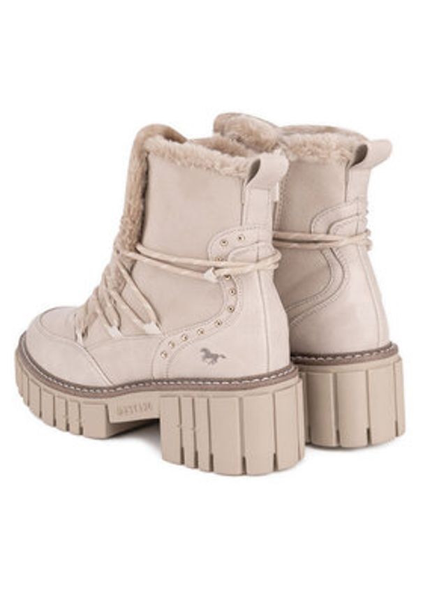 Mustang Trzewiki 1447-601 Beżowy. Kolor: beżowy. Materiał: materiał