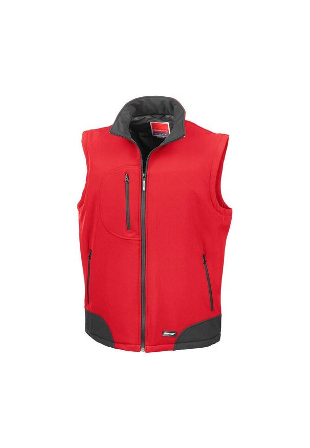 RESULT - Męska Kamizelka Softshell. Kolor: czerwony, wielokolorowy, czarny. Materiał: softshell