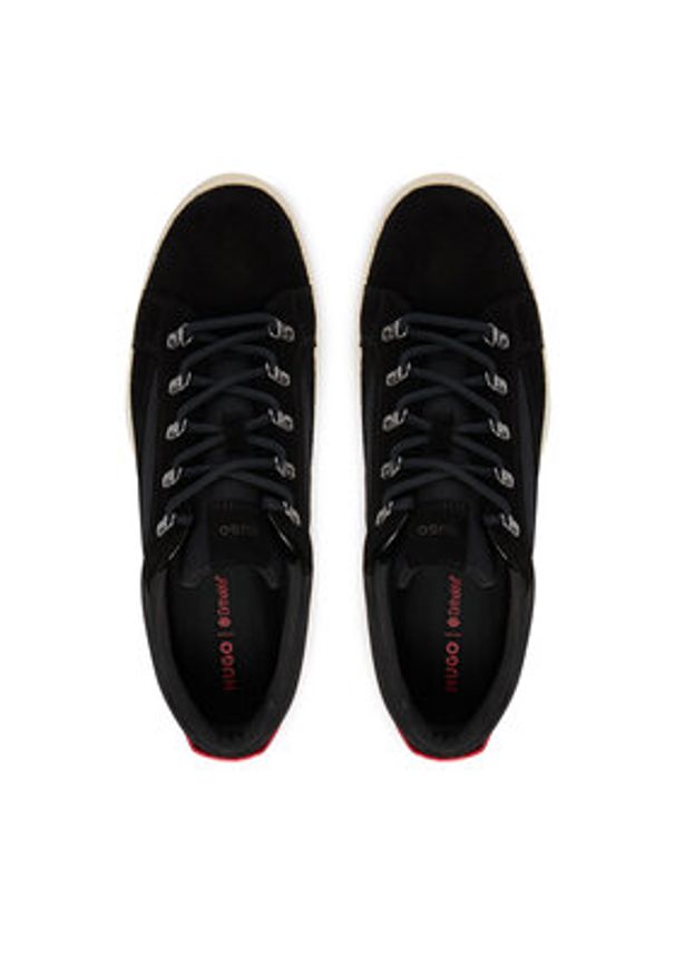 Hugo - HUGO Półbuty Urian 50557716 Czarny. Kolor: czarny. Materiał: skóra, zamsz