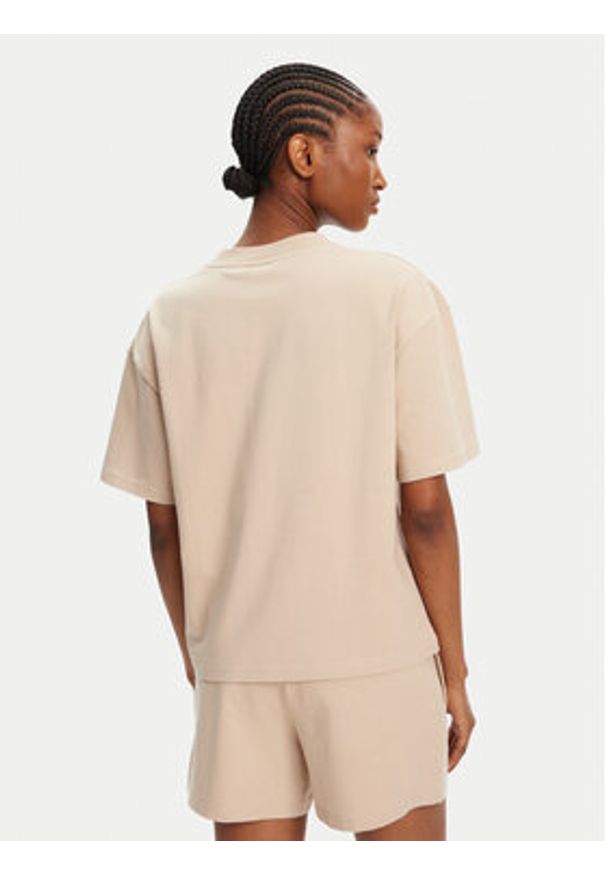 Hugo - HUGO T-Shirt 50490593 Beżowy Relaxed Fit. Kolor: beżowy. Materiał: bawełna