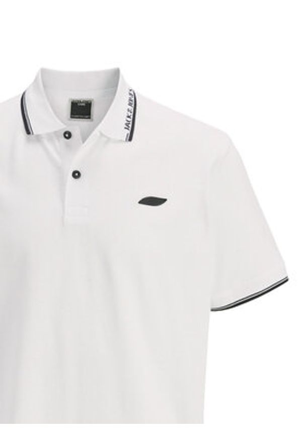 Jack & Jones Polo Pacer 12273303 Biały Regular Fit. Typ kołnierza: polo. Kolor: biały. Materiał: bawełna
