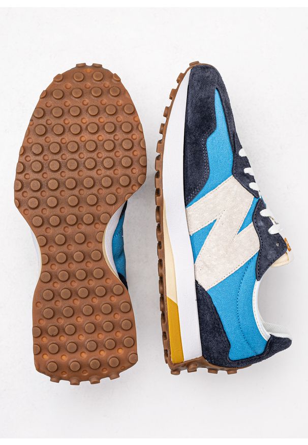 Sneakersy męskie niebieskie New Balance MS327BM. Okazja: na co dzień, na spacer, do pracy. Kolor: niebieski. Sport: turystyka piesza