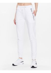 EA7 Emporio Armani Spodnie dresowe 3RTP65 TJCQZ 0102 Biały Regular Fit. Kolor: biały. Materiał: bawełna, dresówka