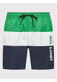 Jack & Jones - Jack&Jones Szorty kąpielowe Crete 12203731 Zielony Regular Fit. Kolor: zielony. Materiał: syntetyk