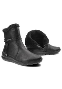 Czarne Botki Rieker Wygodne Buty Damskie. Zapięcie: pasek. Kolor: czarny. Materiał: syntetyk, futro, skóra ekologiczna. Sezon: zima. Styl: elegancki #6