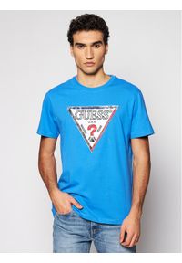 Guess T-Shirt M1RI72 K8FQ1 Niebieski Regular Fit. Kolor: niebieski. Materiał: bawełna