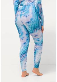 ULLA POPKEN - Damskie Funkcyjne legginsy narciarskie wzór marmurkowy z recyklingu. Kolekcja: plus size. Kolor: niebieski. Materiał: elastan, poliester, materiał. Sport: narciarstwo