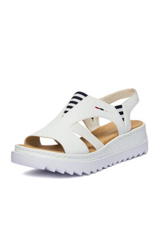 Rieker Sandały CEO-V44Y5-80 Biały. Kolor: biały. Materiał: skóra