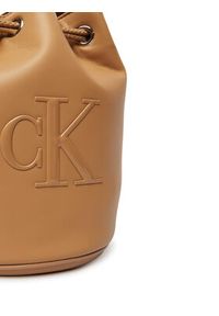 Calvin Klein Torebka Bold Ck Small LV04F3640G Beżowy. Kolor: beżowy. Materiał: skórzane #6