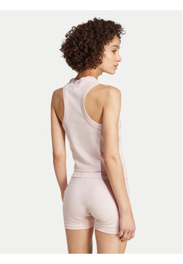 Adidas - adidas Top Lounge IY6735 Różowy Slim Fit. Kolor: różowy. Materiał: bawełna