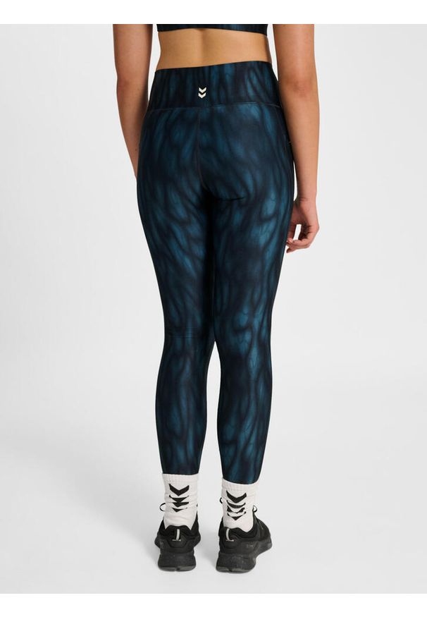 Damskie legginsy Hummel AOP Hiit Intensity. Kolor: niebieski, zielony, wielokolorowy. Sport: fitness
