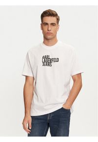 Karl Lagerfeld Jeans T-Shirt 246D1711 Biały Regular Fit. Kolor: biały. Materiał: bawełna #1