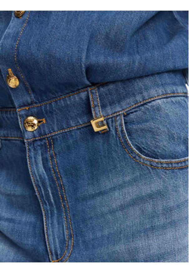 Elisabetta Franchi Kombinezon TJ-38D-51E2 Niebieski Regular Fit. Kolor: niebieski. Materiał: jeans, bawełna