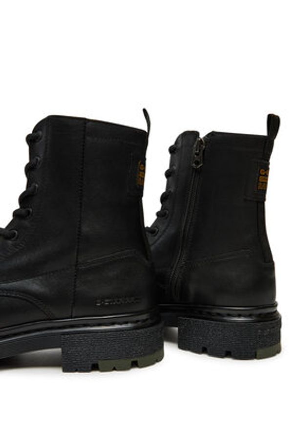 G-Star RAW - G-Star Raw Trapery Kafey Biker High W D26643 Czarny. Kolor: czarny. Materiał: skóra