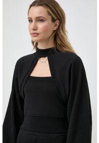 Karl Lagerfeld bluza damska kolor czarny gładka. Kolor: czarny. Materiał: bawełna, poliester. Długość rękawa: raglanowy rękaw. Wzór: gładki. Styl: klasyczny #5