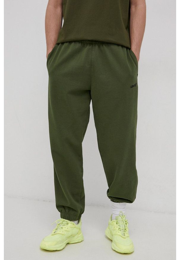 Levi's® - Levi's Spodnie bawełniane A0767.0021 męskie kolor zielony gładkie. Kolor: zielony. Materiał: bawełna. Wzór: gładki