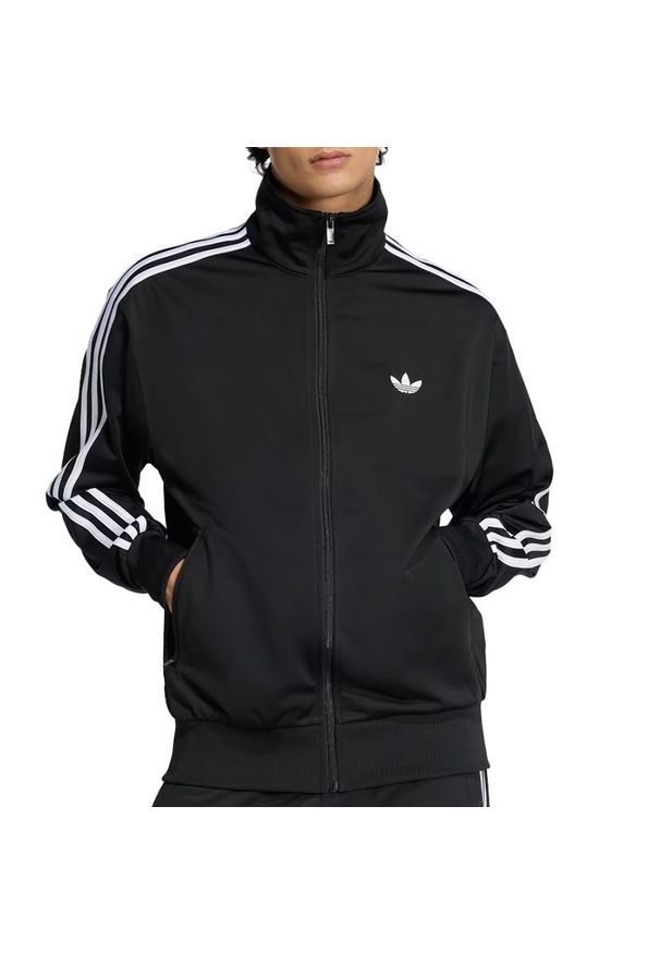 Adidas - Bluza męska adidas Originals Firebird KD8312 - czarna. Okazja: na co dzień. Kolor: czarny. Materiał: tkanina, poliester, satyna. Wzór: aplikacja. Styl: klasyczny, casual, retro
