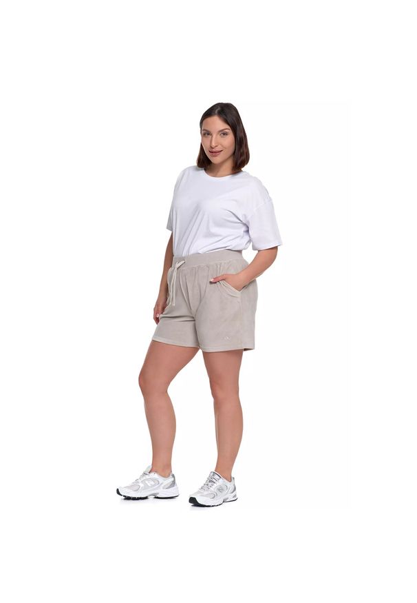 Szare Modne Damskie Szorty Moraj. Okazja: na co dzień. Kolor: szary. Materiał: materiał. Sezon: lato. Styl: elegancki, casual