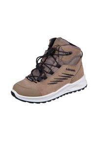 Buty trekkingowe dla dzieci Lowa Callisto Gtx Mid Jr. Kolor: brązowy. Materiał: syntetyk, tkanina, materiał. Szerokość cholewki: normalna. Sport: turystyka piesza