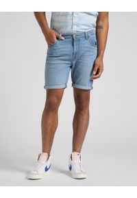 Lee - LEE RIDER SHORT MĘSKIE SZORTY JEANSOWE DK VISUAL CODY L73FMGUC. Materiał: jeans