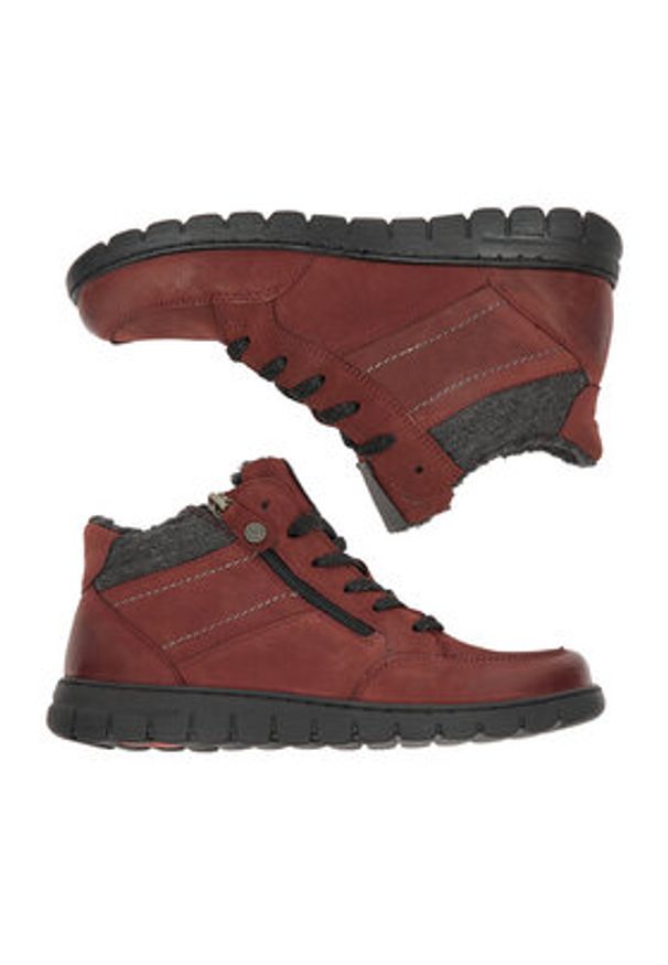 Go Soft Trzewiki CEO-WI23-GHANA-07 Bordowy. Kolor: czerwony. Materiał: nubuk, skóra