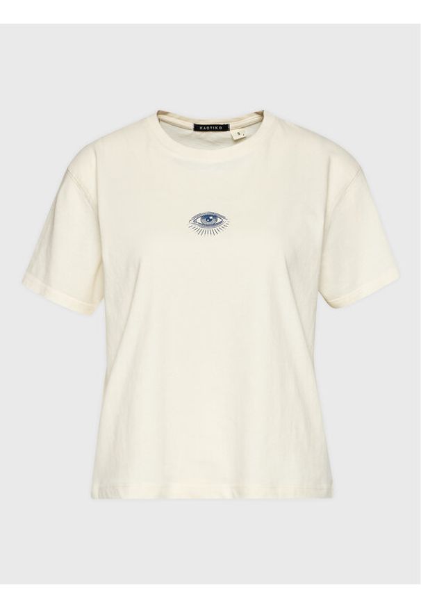Kaotiko T-Shirt Desert Open AL015-01-M002 Écru Regular Fit. Materiał: bawełna